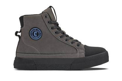 CALTO Men's Height-Increasing Cap Toe High Top Zip-Up Sneaker Boots in Grey 9