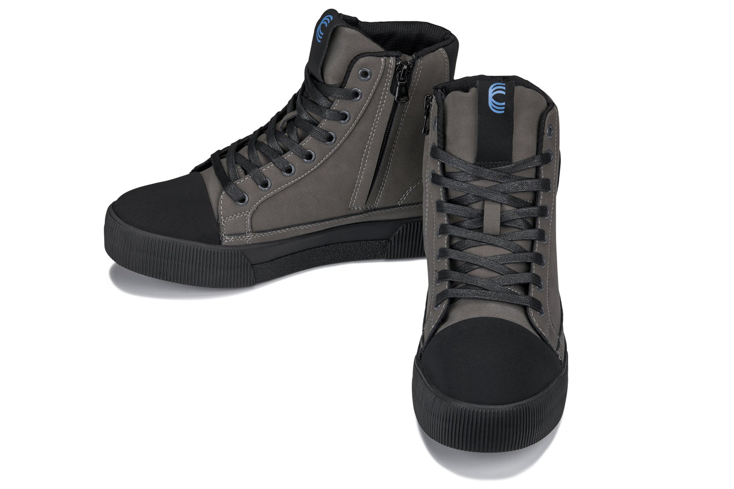 CALTO Men's Height-Increasing Cap Toe High Top Zip-Up Sneaker Boots in Grey 12