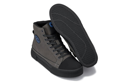 CALTO Men's Height-Increasing Cap Toe High Top Zip-Up Sneaker Boots in Grey 11