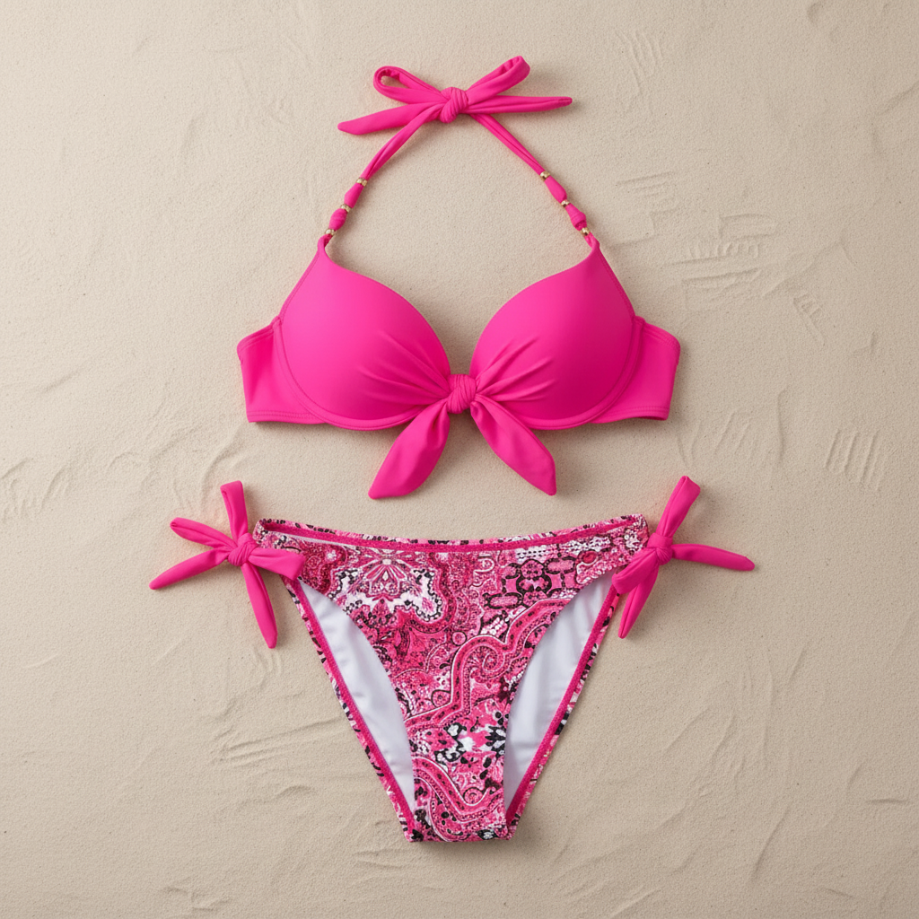 Strap Split Bikini Set - Two-Piece Swimsuit by The Eggy's store