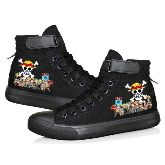 One Piece Luffy High Top Anime Sneakers
