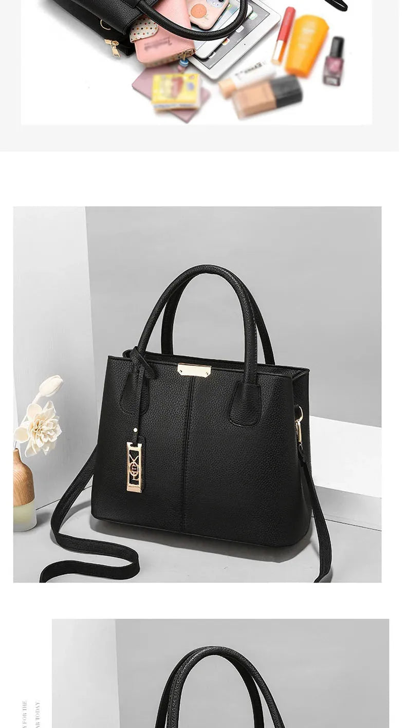 Women's PU Leather Tote Handbag – Zipper Closure Everyday Purse | 5 Colors