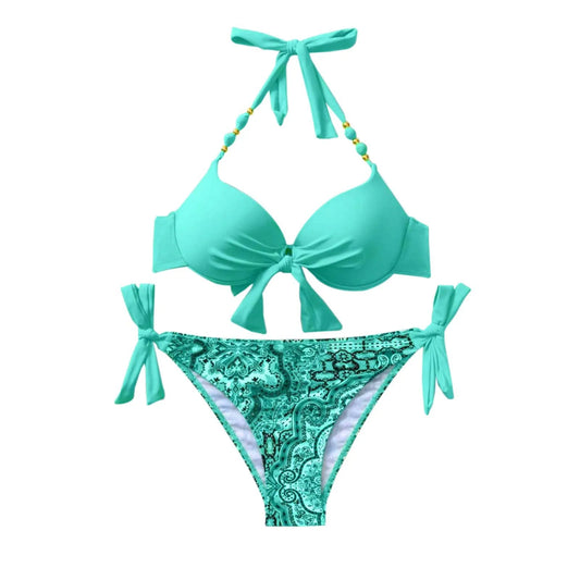 Strap Split Bikini Set - Two-Piece Swimsuit