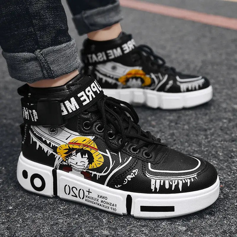 One Piece Luffy High Top Shoes Zoro Anime Sneakers B