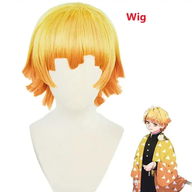 Zenitsu Cosplay Costume: Demon Slayer Kimono Wig Set Only Wigs Cos