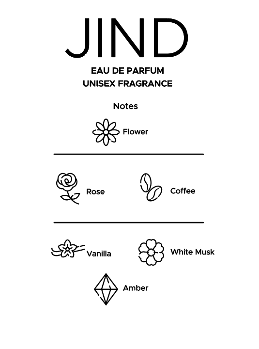Jind جيند Eau de Parfum | Arabian Jasmine Rose Coffee & Vetiver Fragrance