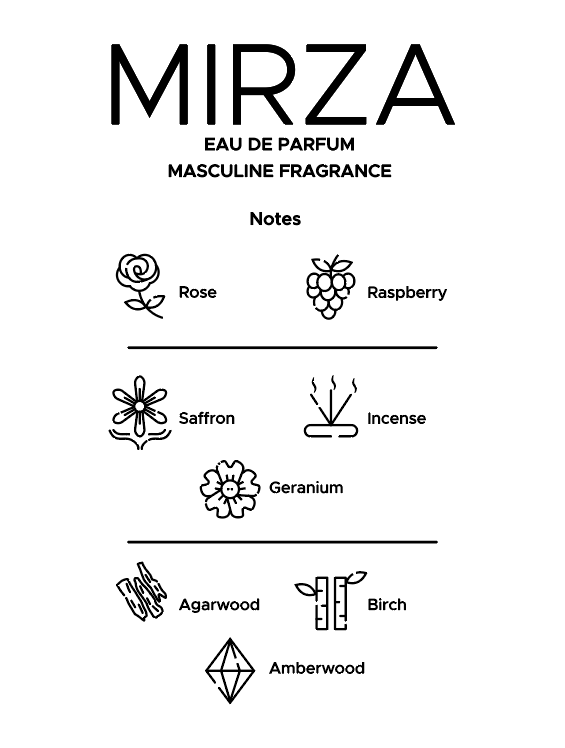 Mirza ميرزا Eau de Parfum | Arabian Oud Saffron & Rose Desert Fragrance