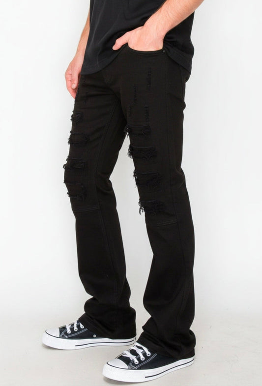 Bootcut Rip & Repair Colored Jeans by VICTORIOUS