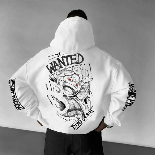 One Piece Wanted Hoodie Casual Cotton Sweatshirt