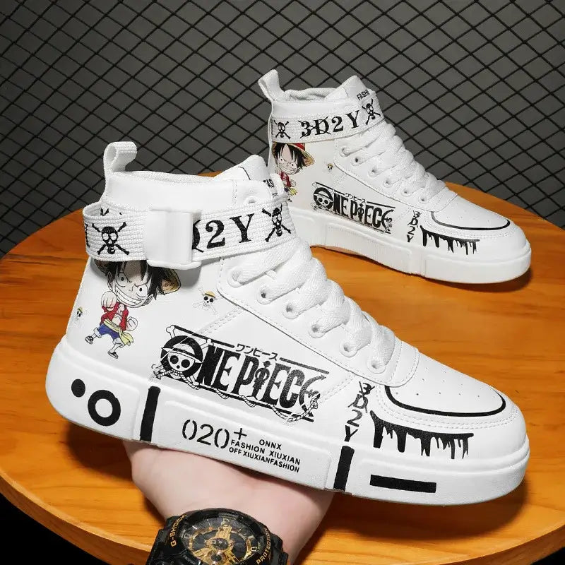 One Piece Luffy High Top Shoes Zoro Anime Sneakers C