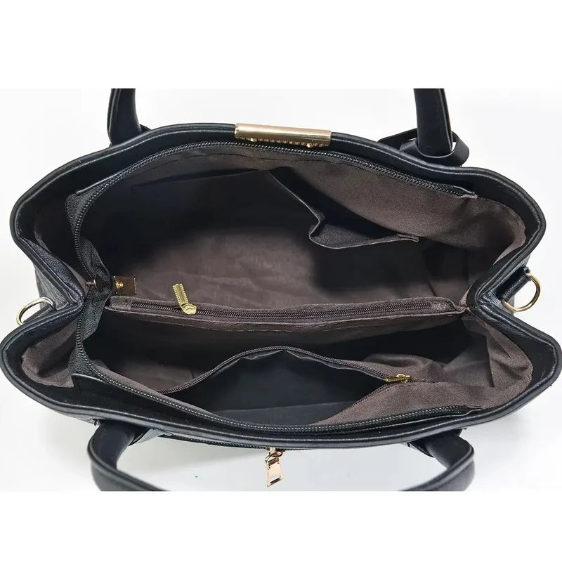 Women's PU Leather Tote Handbag – Zipper Closure Everyday Purse | 5 Colors