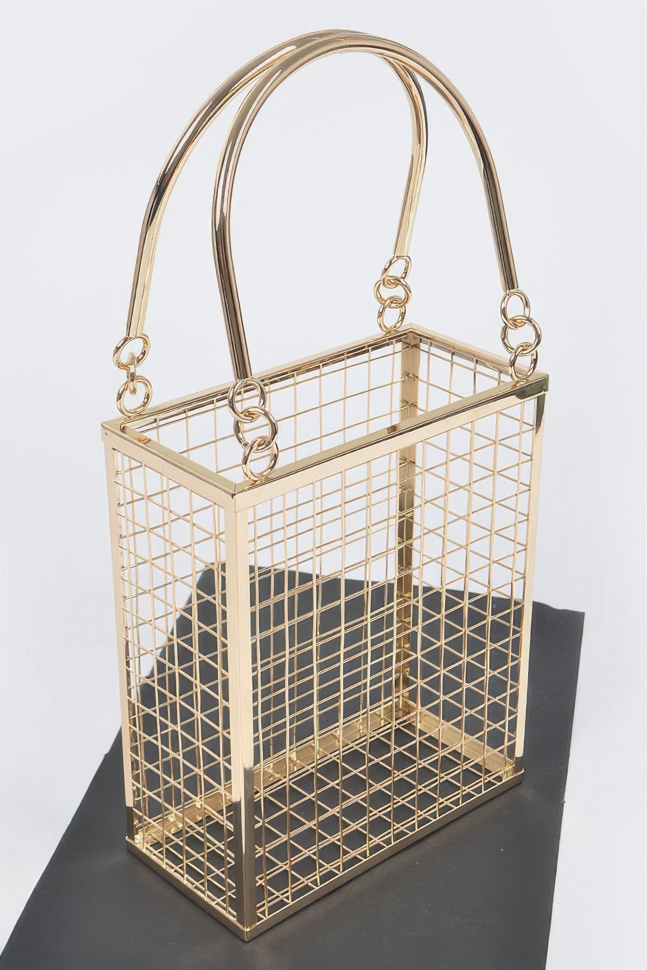 Metal Wire Clutch Gold