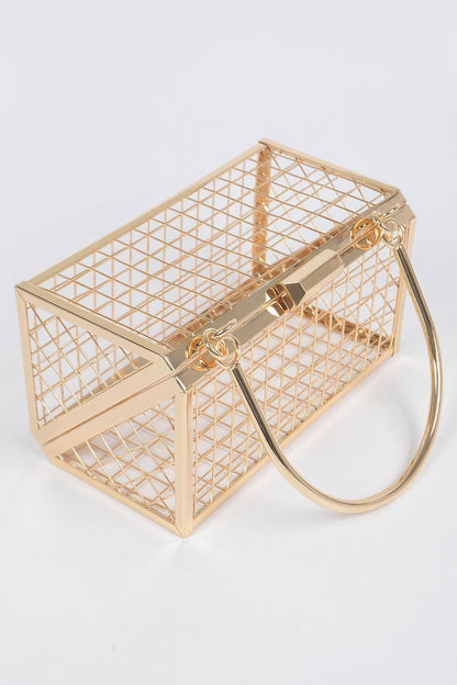 Metal Wire Cube Clutch