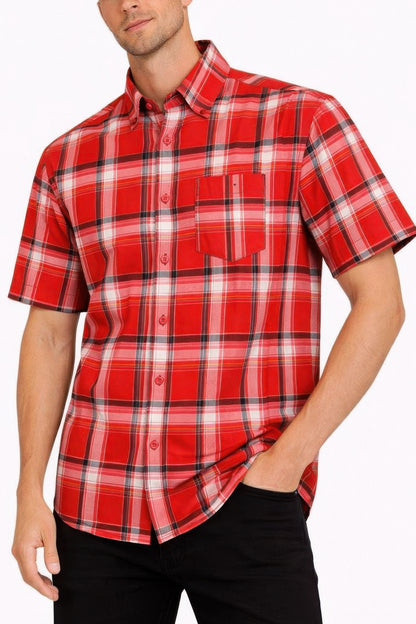 Oldschool Checkered Button Down Short Sleeve Shirt