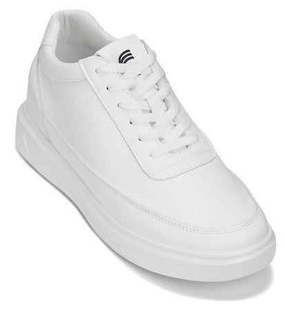 CALTO Men's Height-Increasing Lightweight Sneakers in White 13