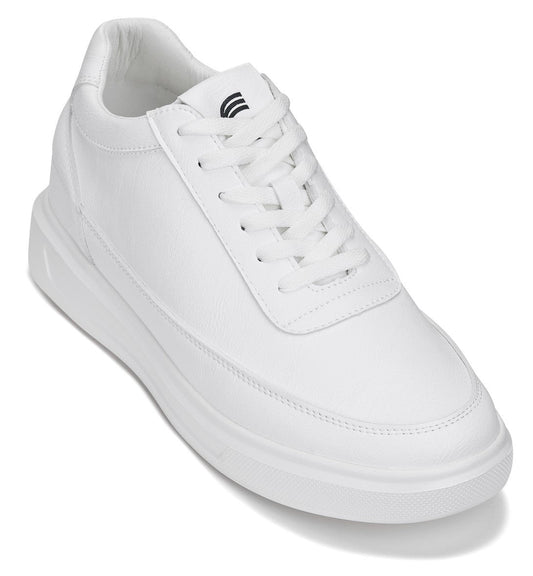 CALTO Men's Height-Increasing Lightweight Sneakers in White 13