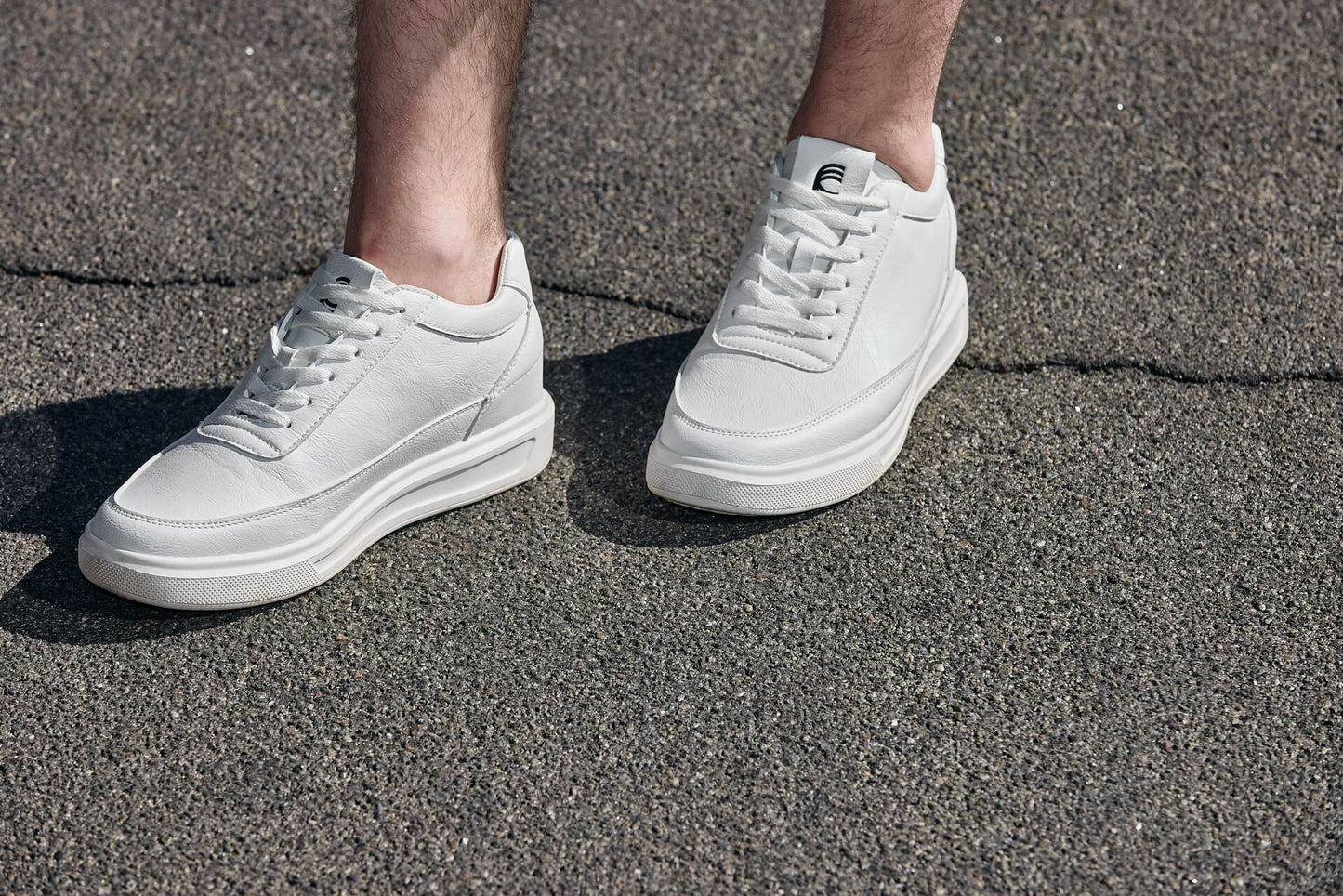 CALTO Men's Height-Increasing Lightweight Sneakers in White 8