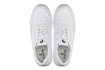 CALTO Men's Height-Increasing Lightweight Sneakers in White 10