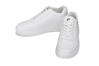 CALTO Men's Height-Increasing Lightweight Sneakers in White 9