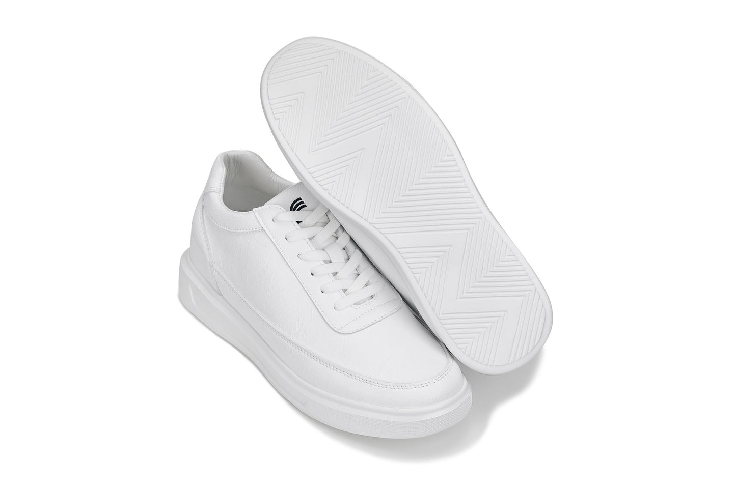 CALTO Men's Height-Increasing Lightweight Sneakers in White 6