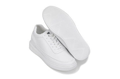 CALTO Men's Height-Increasing Lightweight Sneakers in White 6