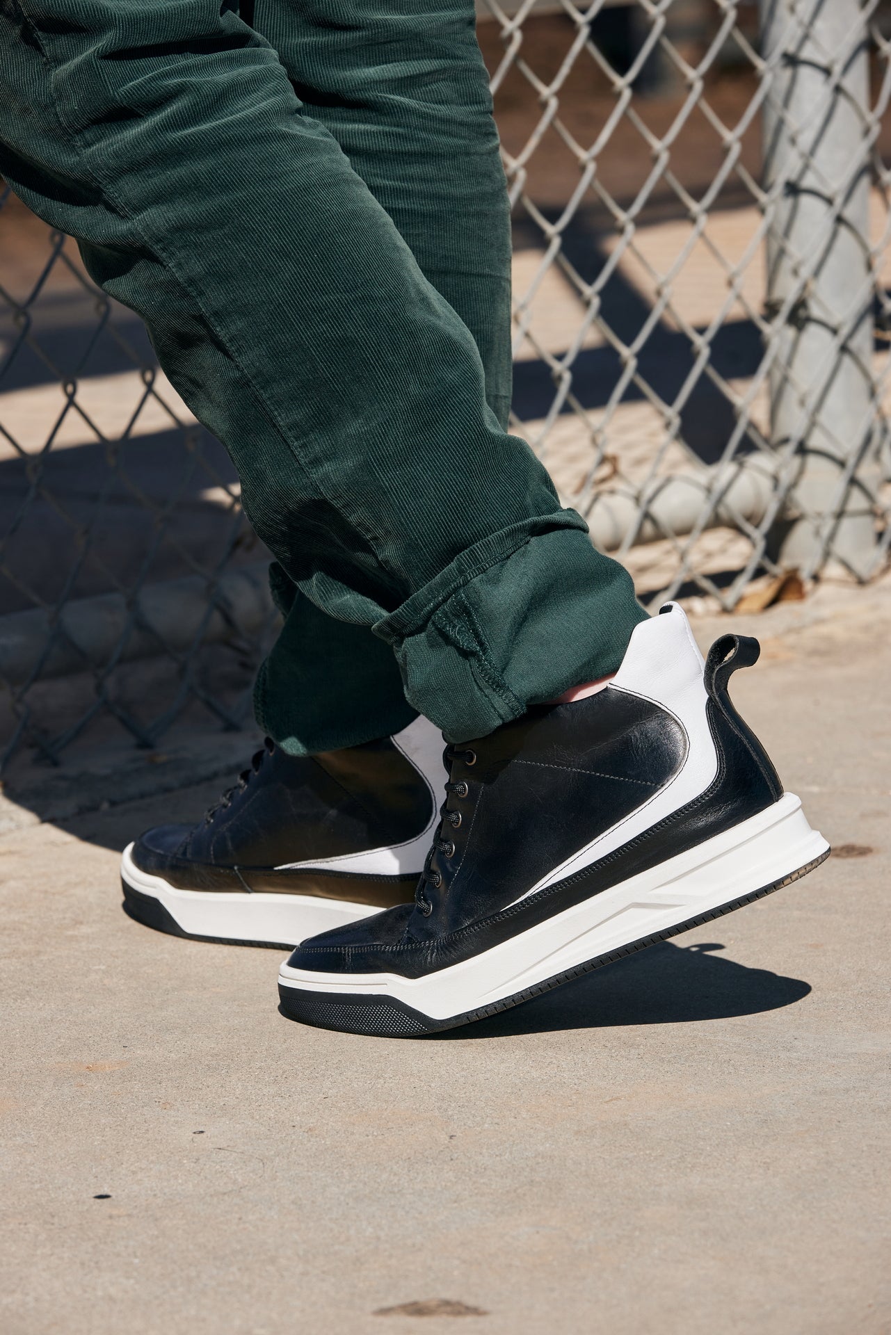 CALTO - Y7150 - 2.6 Inches Taller (Black) - Leather Ankle Top Sneak-Boot