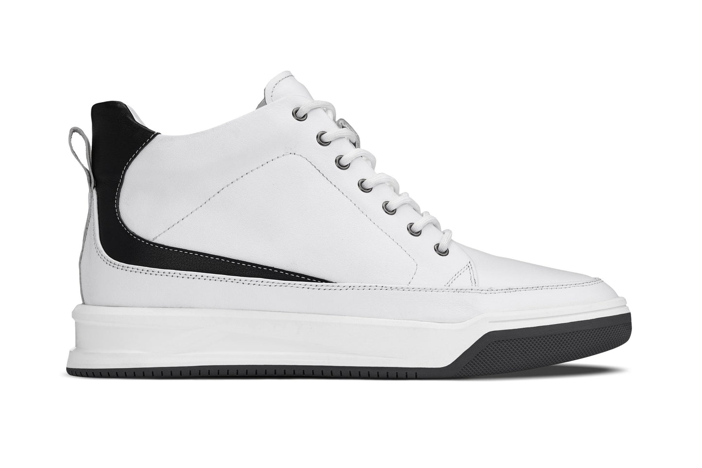 CALTO - Y7151 - 2.6 Inches Taller (Off-White) - Leather Ankle Top Sneak-Boot