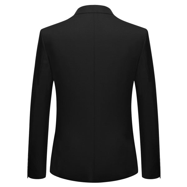 Men's One Button Slim Fit Business Blazer | Notched Lapel Daily Wear Jacket
