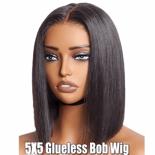10" Vietnamese Natural Straight Silk Top Wig | 5x5 Lace Frontal