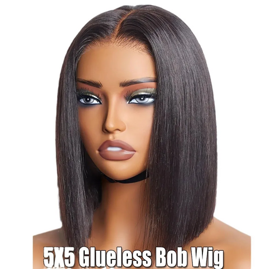 10" Vietnamese Natural Straight Silk Top Wig | 5x5 Lace Frontal