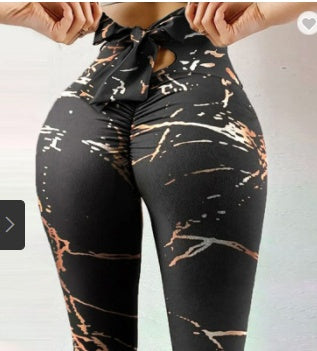 Women's Hip-Lift Slim Yoga Leggings – Stretch Fitness Pants, 9 Prints, S–XXL Black