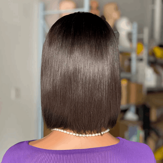 10" Vietnamese Natural Straight Silk Top Wig | 5x5 Lace Frontal