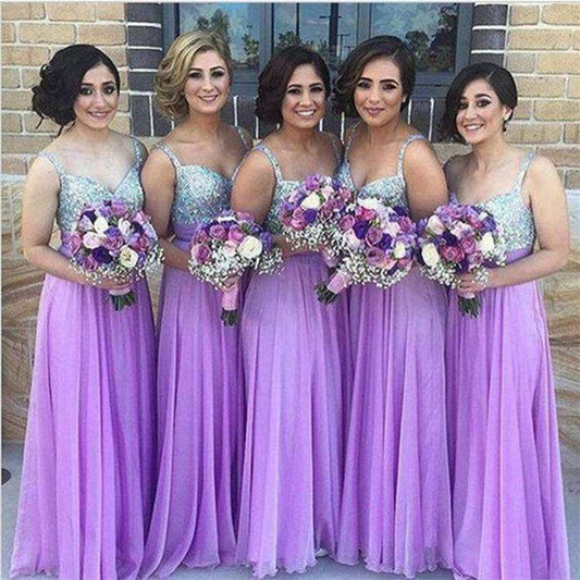 Elegant Deep Purple Chiffon "Socialite" Swing Bridesmaid Maxi Gown
