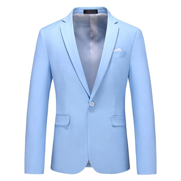 Men's Floral Print Notch Lapel Blazer | Slim Fit Fashion Jacket – Navy Blue, Sky Blue, Royal Blue & Multicolour Sky Blue