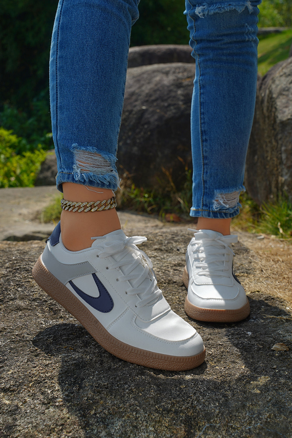 Elizabeth Leather Lace Up Sneakers by Threaded Pear