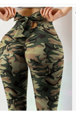 Women's Hip-Lift Slim Yoga Leggings – Stretch Fitness Pants, 9 Prints, S–XXL Camouflage