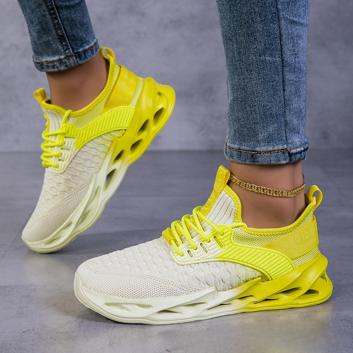 Women’s Casual Sporty Outdoor Running Shoes Yellow