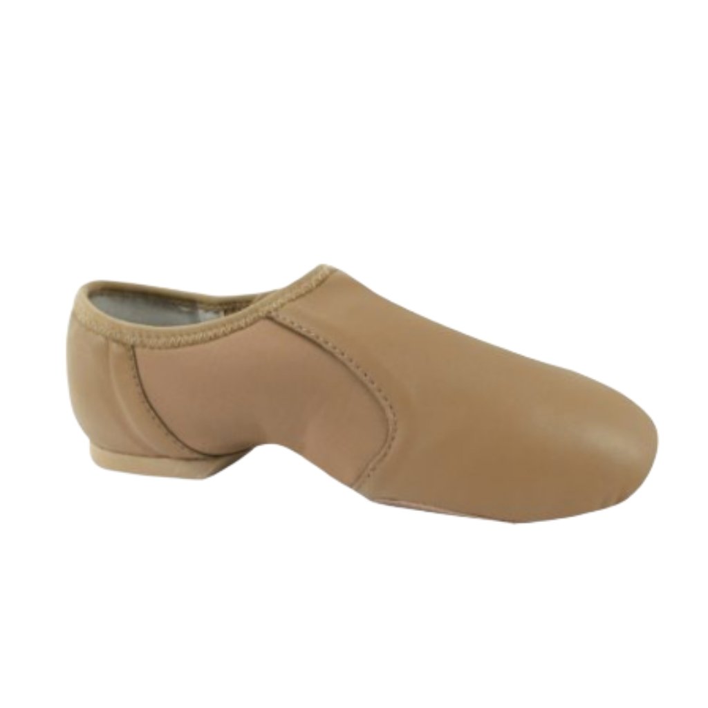 Tan leather shoe on a white background