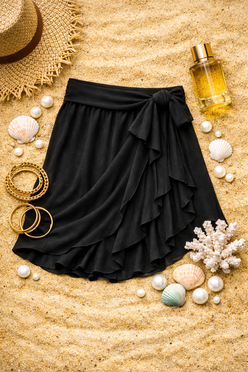 Lace-Up Long Sarong Beach Cover-Up by The Eggy's store