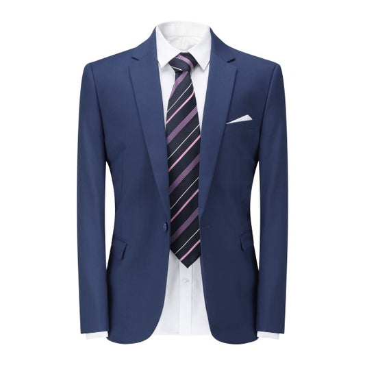 Men's Floral Print Notch Lapel Blazer | Slim Fit Fashion Jacket – Navy Blue, Sky Blue, Royal Blue & Multicolour Navy Blue