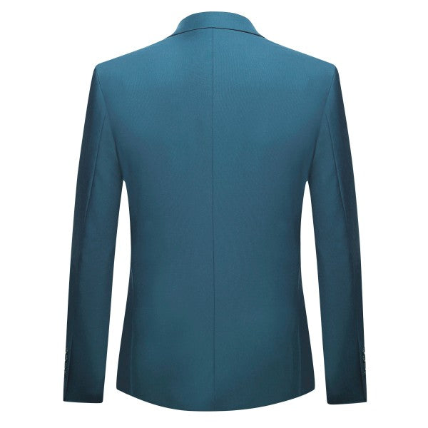 Men's One Button Slim Fit Business Blazer | Notched Lapel Daily Wear Jacket