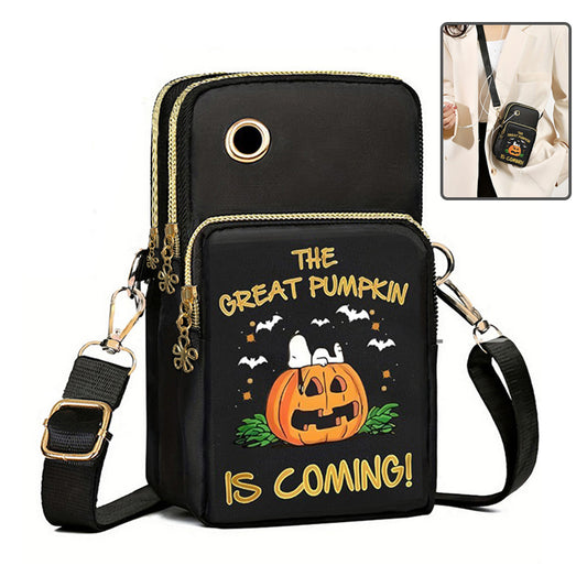 Halloween Pumpkin Mini Crossbody Bag – Waterproof Phone & Coin Purse for Kids & Women