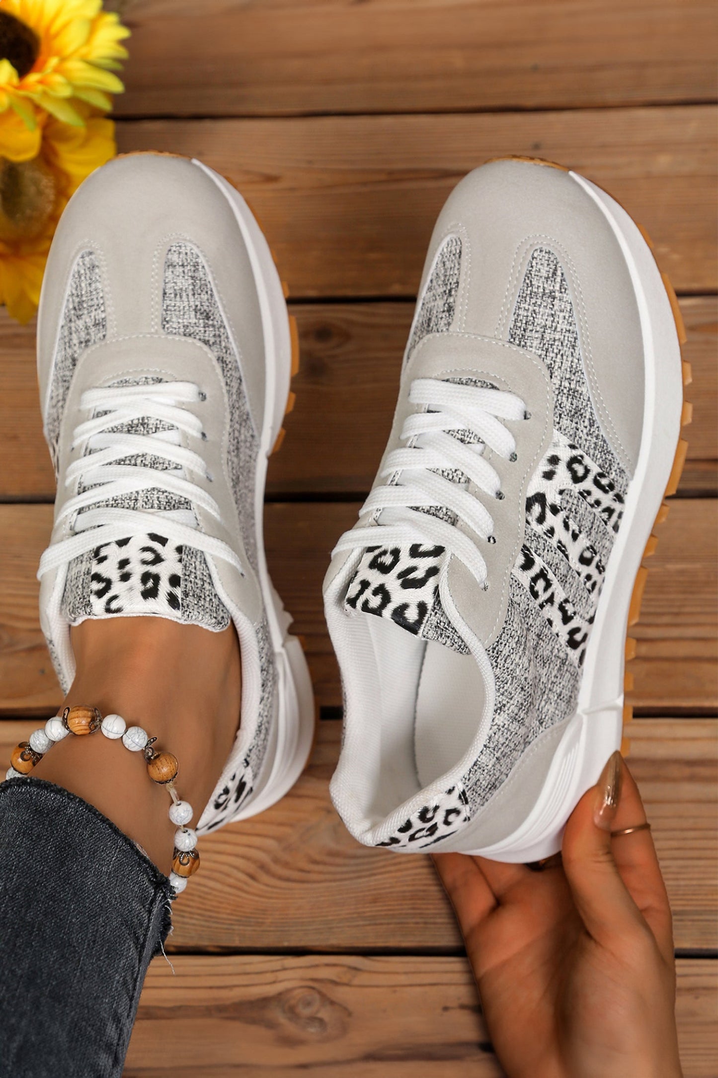 Rosalia Detail Lace Up Sneakers by Threaded Pear