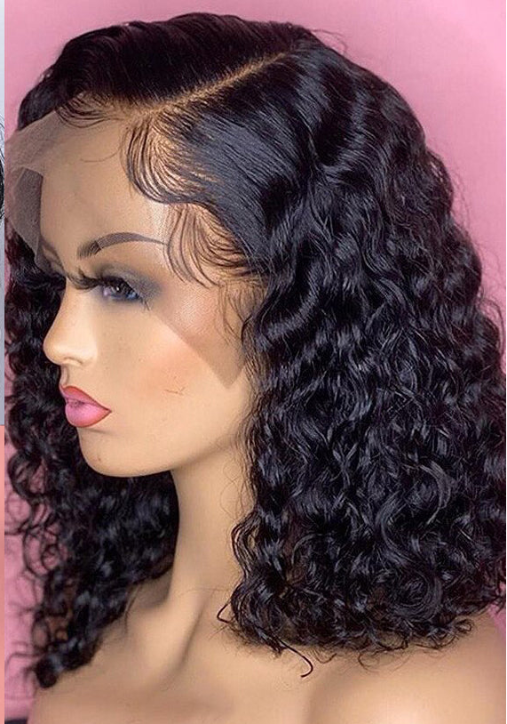 Deep Water Wave Lace 13x4 Frontal Transparent Curly Wig by Annva USA
