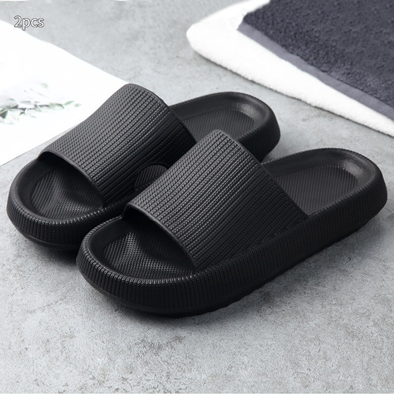 Unisex EVA Non-Slip Slides & Slippers – 14 Colors, Sizes 34–47 Black 36or37 2pcs