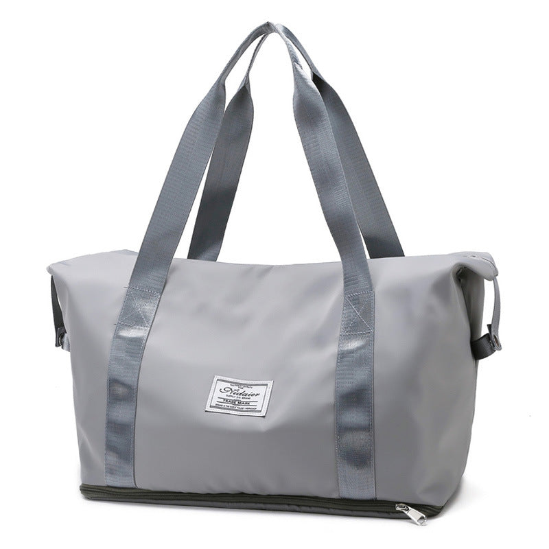 Dry & Wet Separation Sports Shoulder Bag – Large Oxford Gym Bag, 13 Colors Light Grey