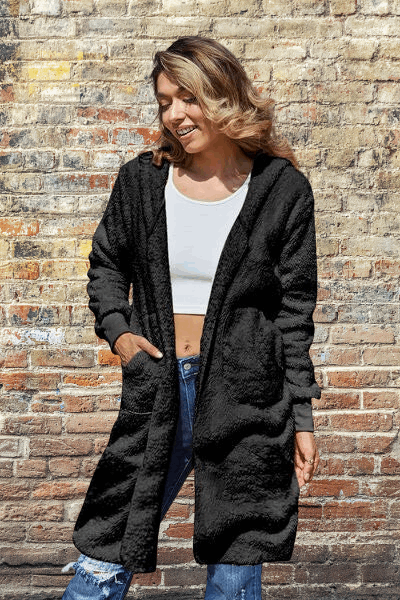 Double Take Women's Plus Size Hooded Teddy Bear Jacket with Thumbholes –  Sevhenn Boutique