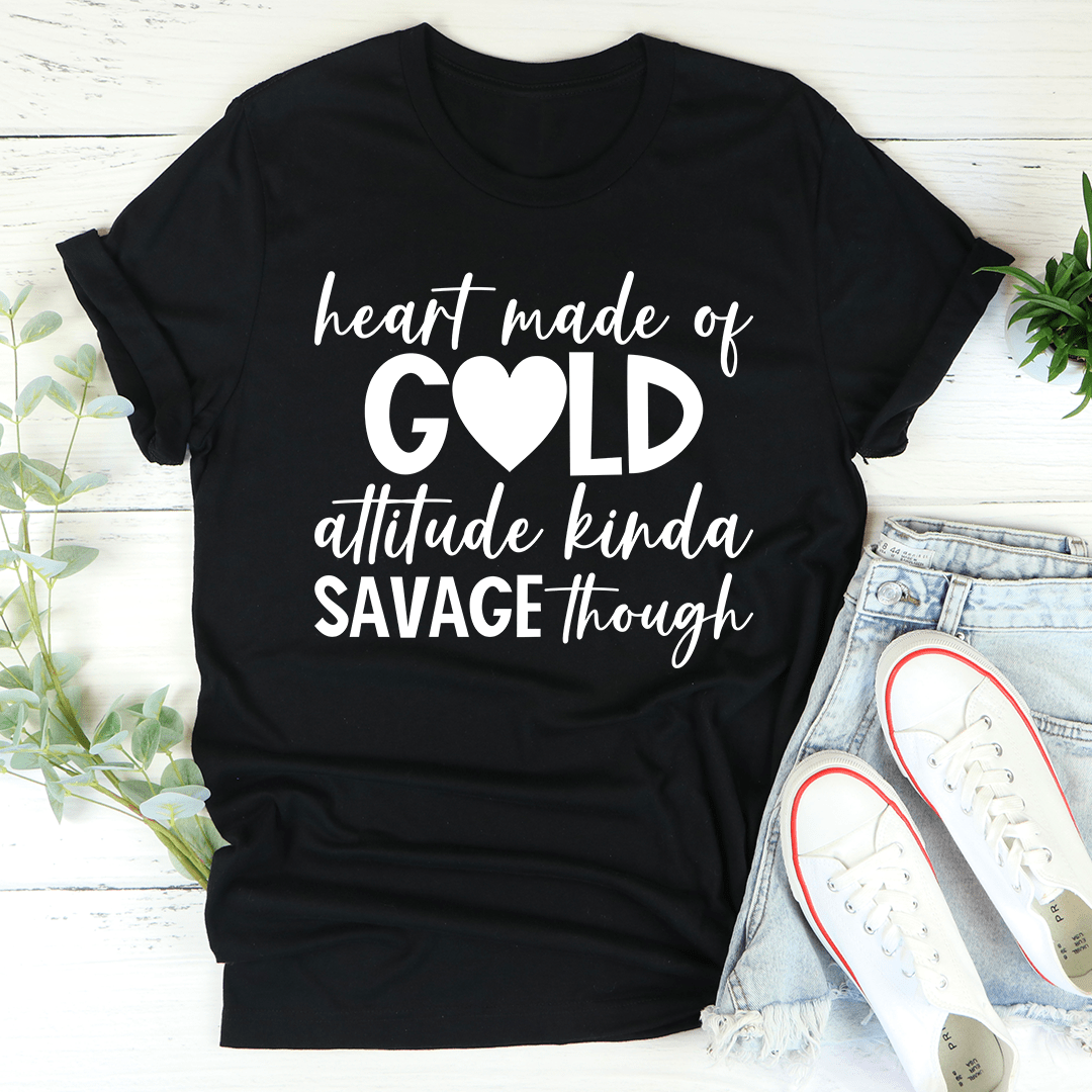 Heart Made Of Gold Tee by MerchMallow