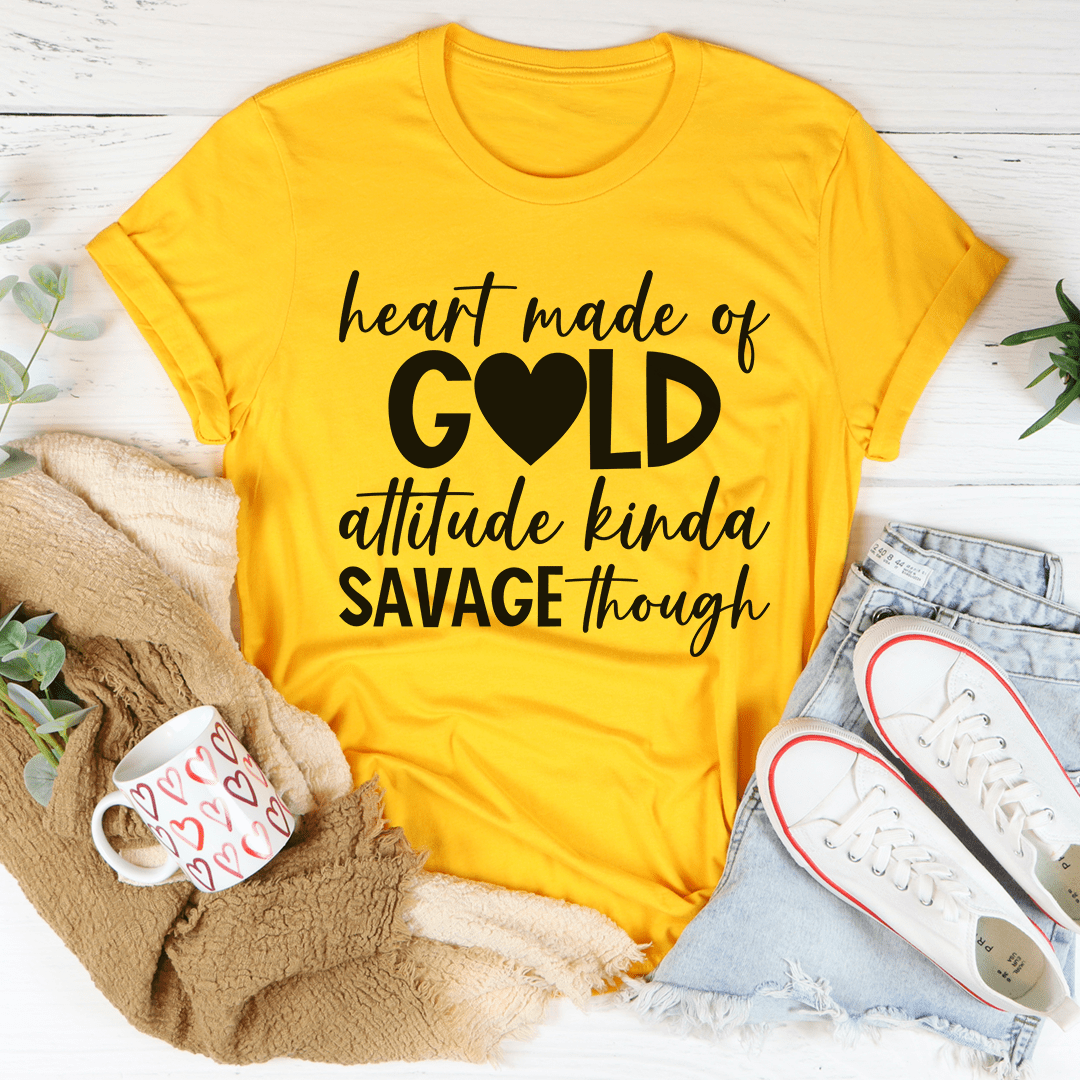 Heart Made Of Gold Tee by MerchMallow