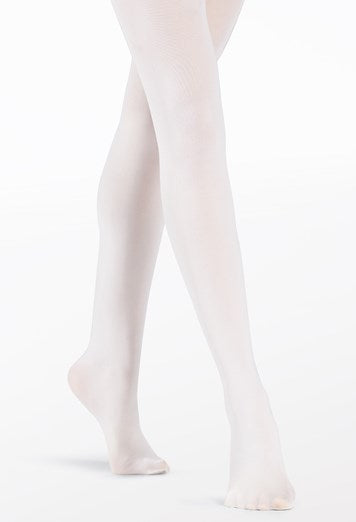 Adult Footed Tights | Opaque Microfiber Hosiery White